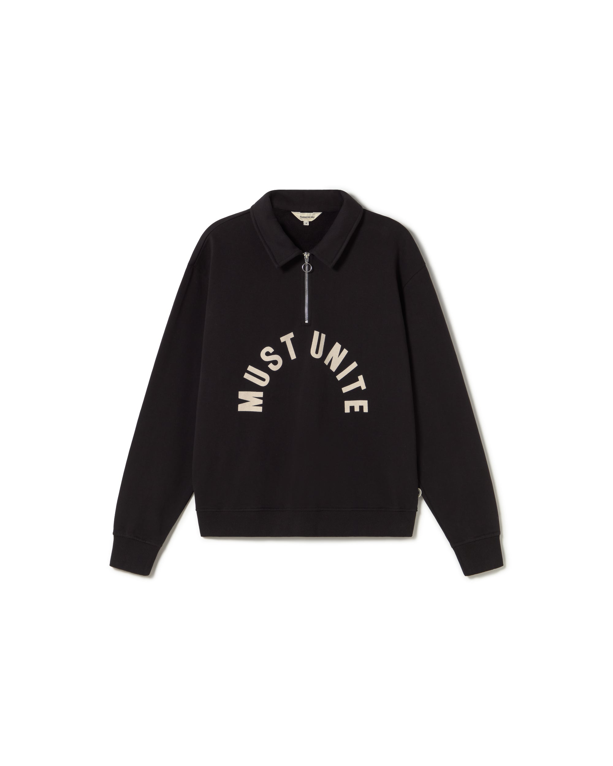 Sudadera negra must unite Gallagher sostenible - silueta 1