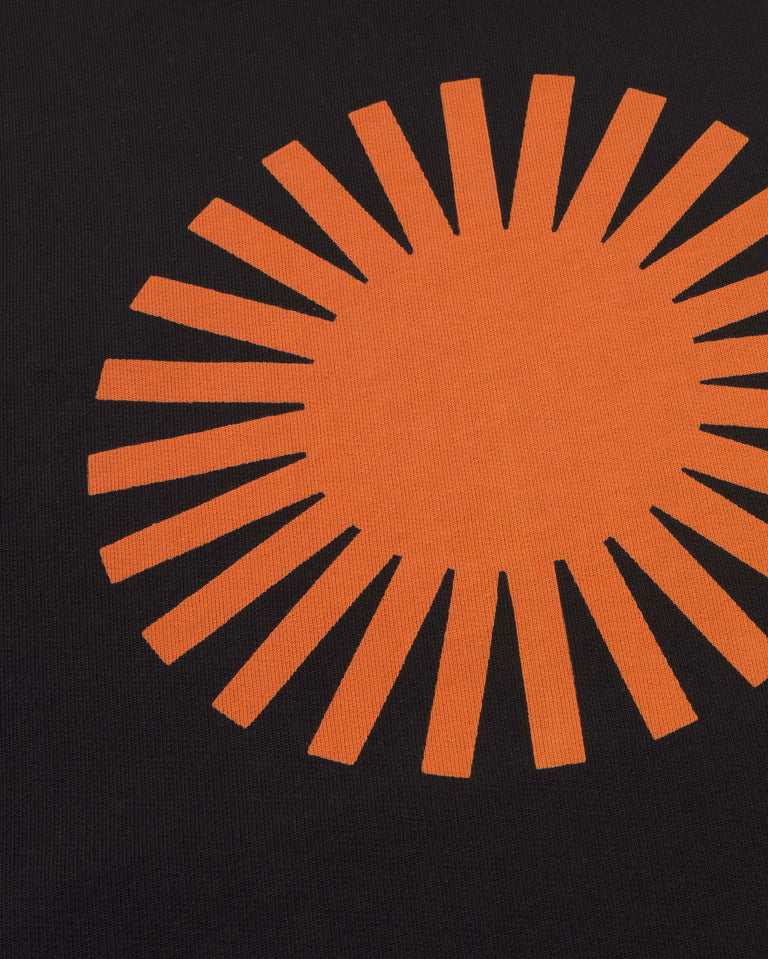 Hoodie negro sol naranja espalda Simon sostenible silueta - 2