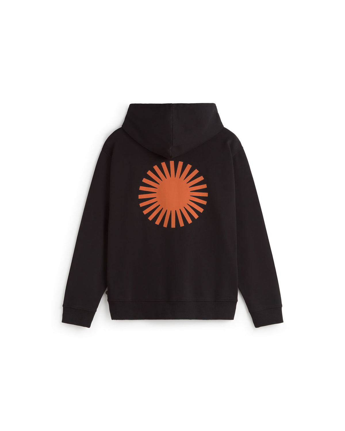 Hoodie negro sol naranja espalda Simon sostenible silueta - 3