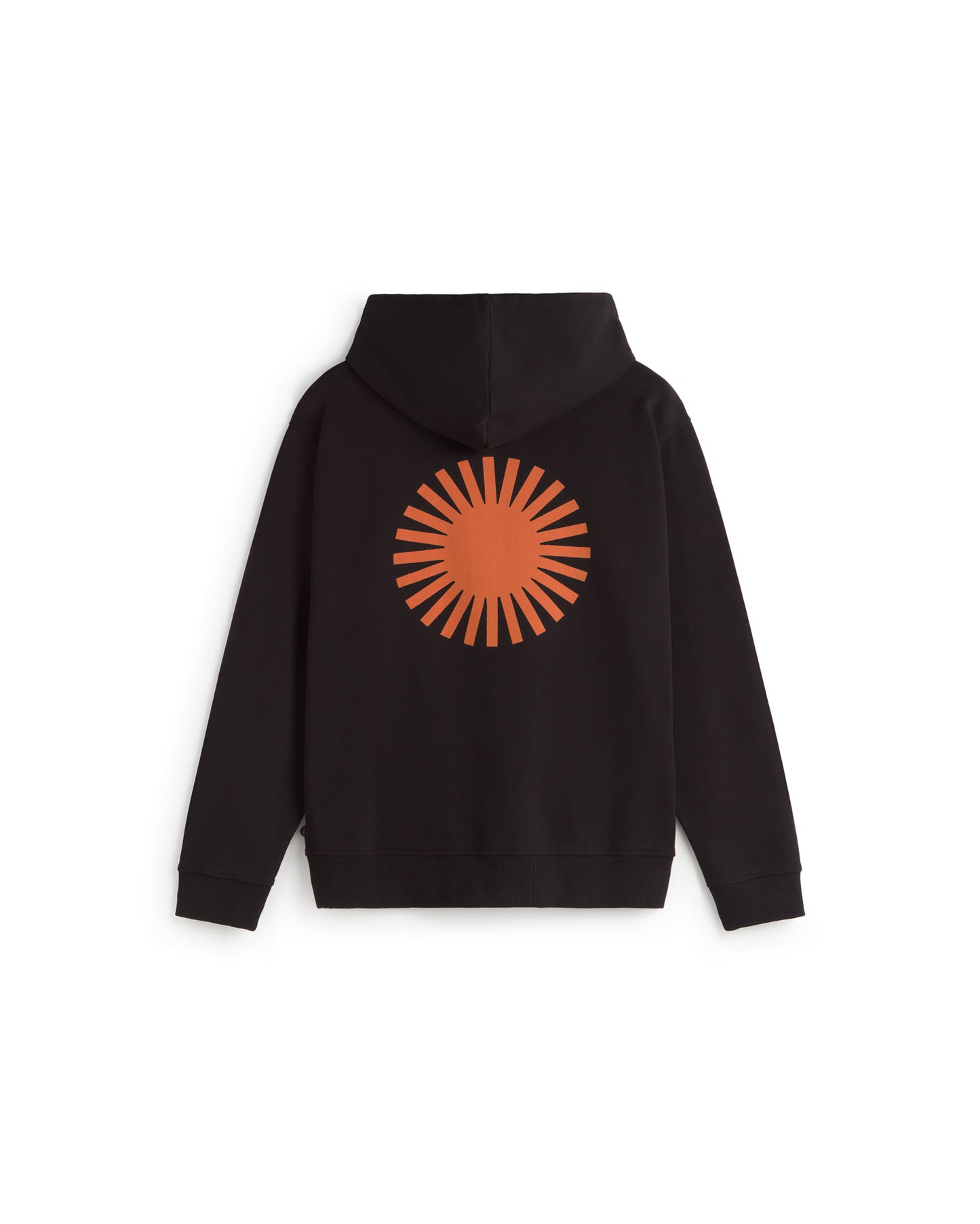 Hoodie negro sol naranja espalda Simon sostenible silueta - 3