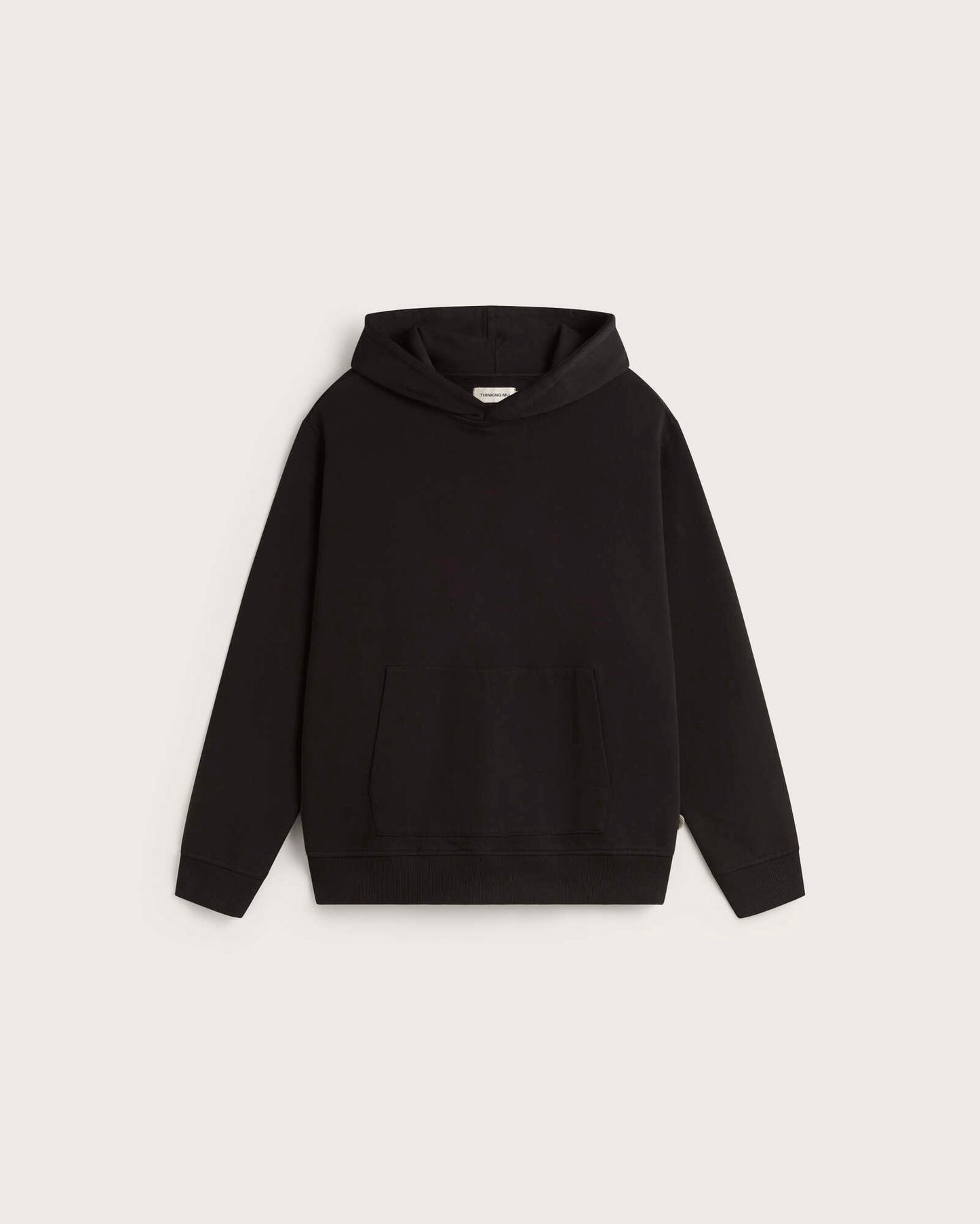 Sudadera negra patched sol espalda Simon sostenible silueta - 1