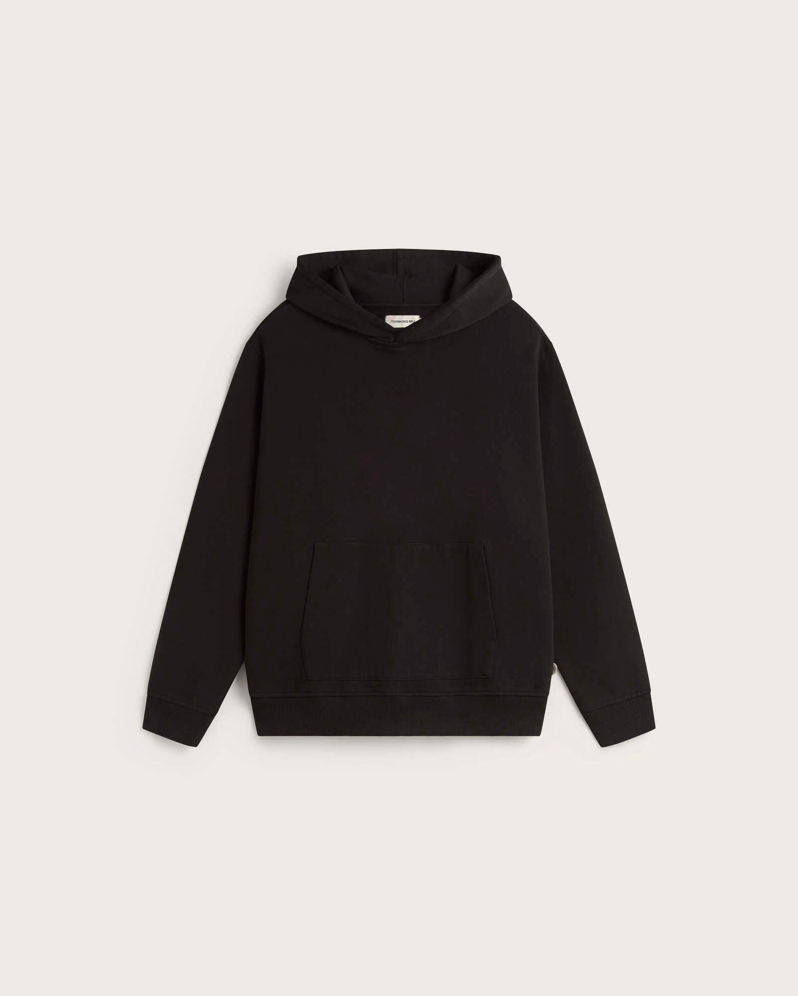 Sudadera negra patched sol espalda Simon sostenible silueta - 1