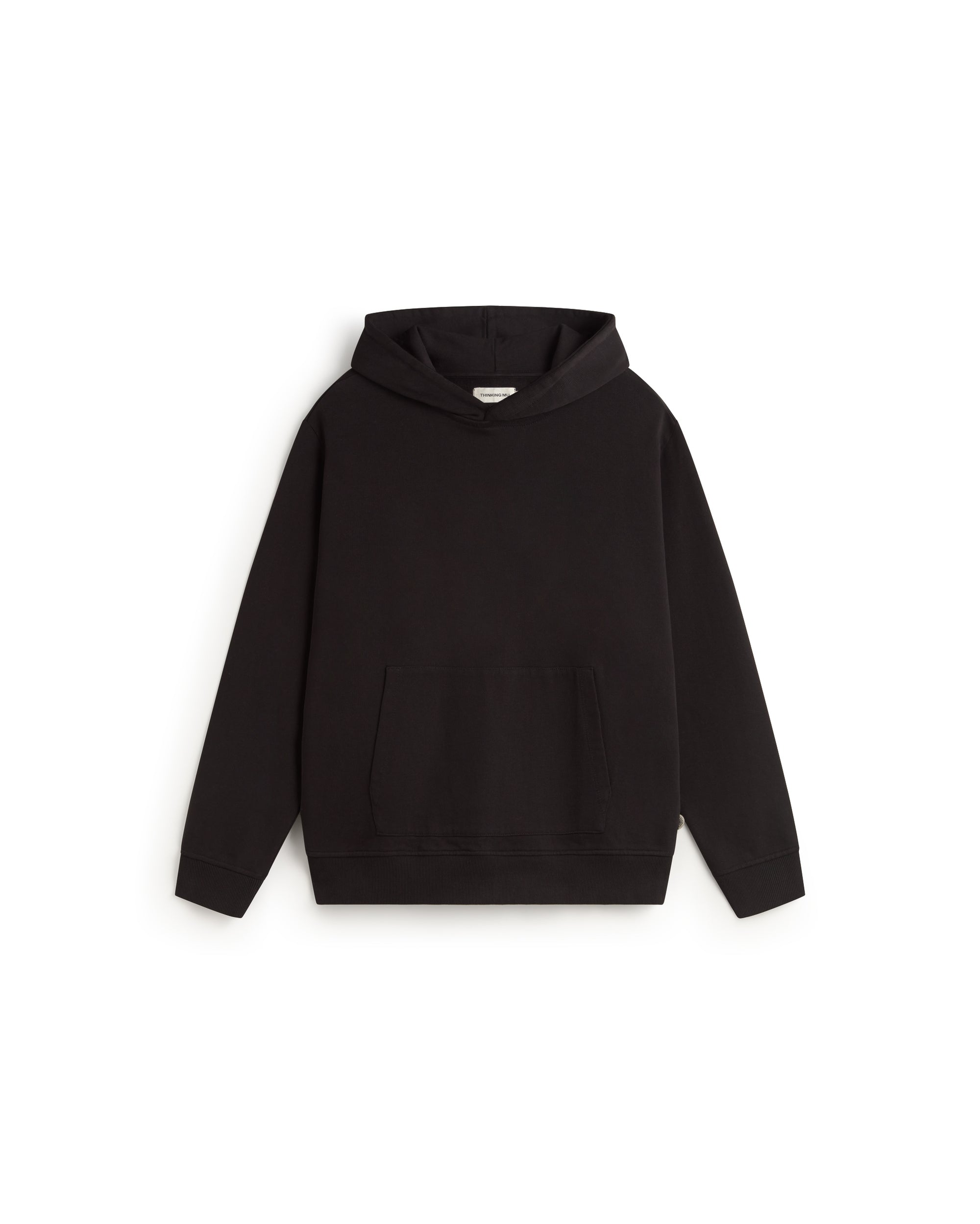 Sudadera negra patched sol espalda Simon sostenible silueta - 1