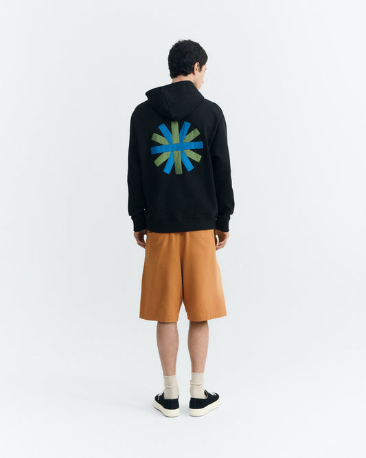 Sudadera negra patched sol espalda Simon sostenible - 4