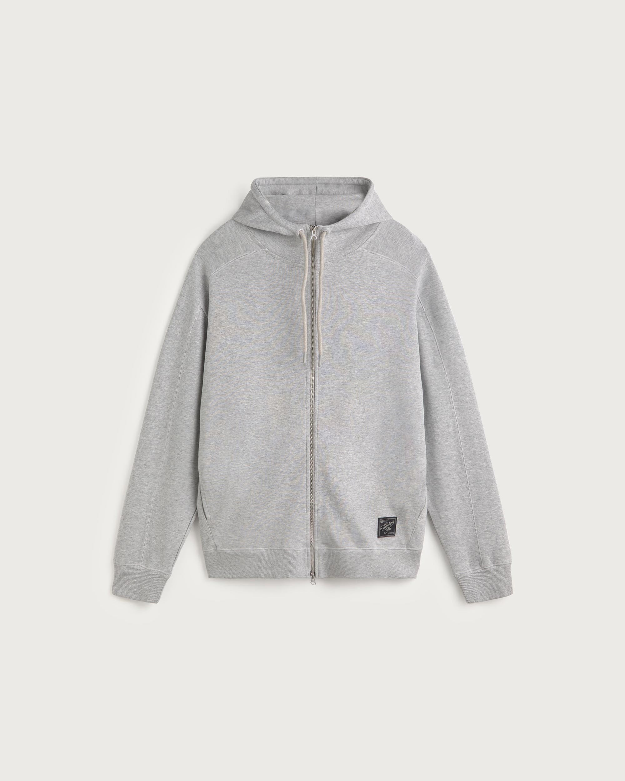 Sudadera gris sol verde espalda Garfu sostenible silueta - 1