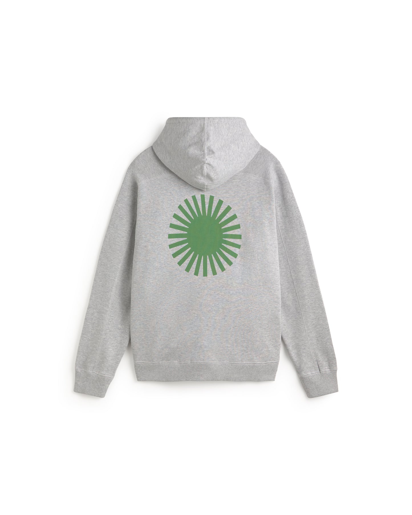 Sudadera gris sol verde espalda Garfu sostenible silueta - 3