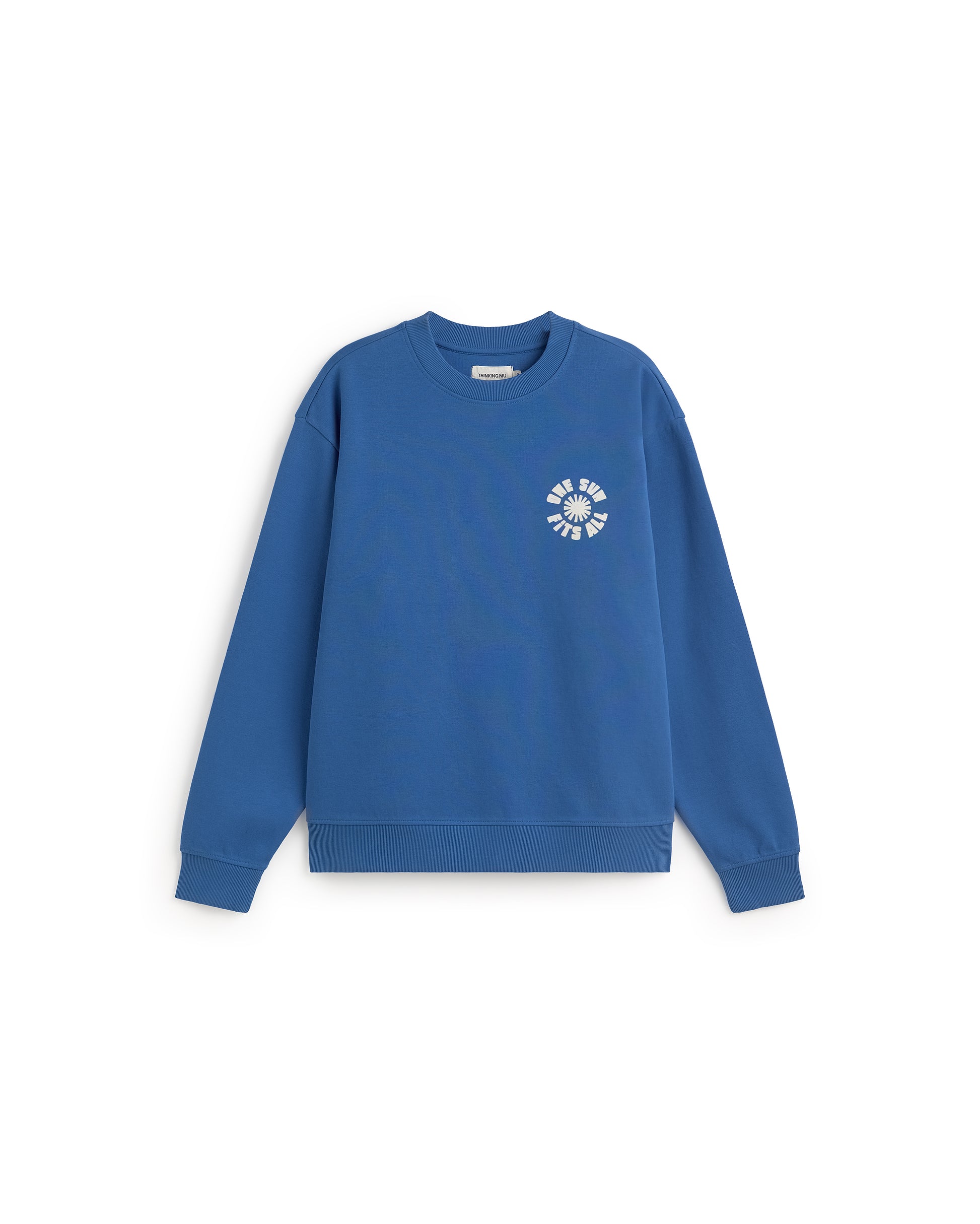 Sudadera azul one sun Leon sostenible silueta - 1
