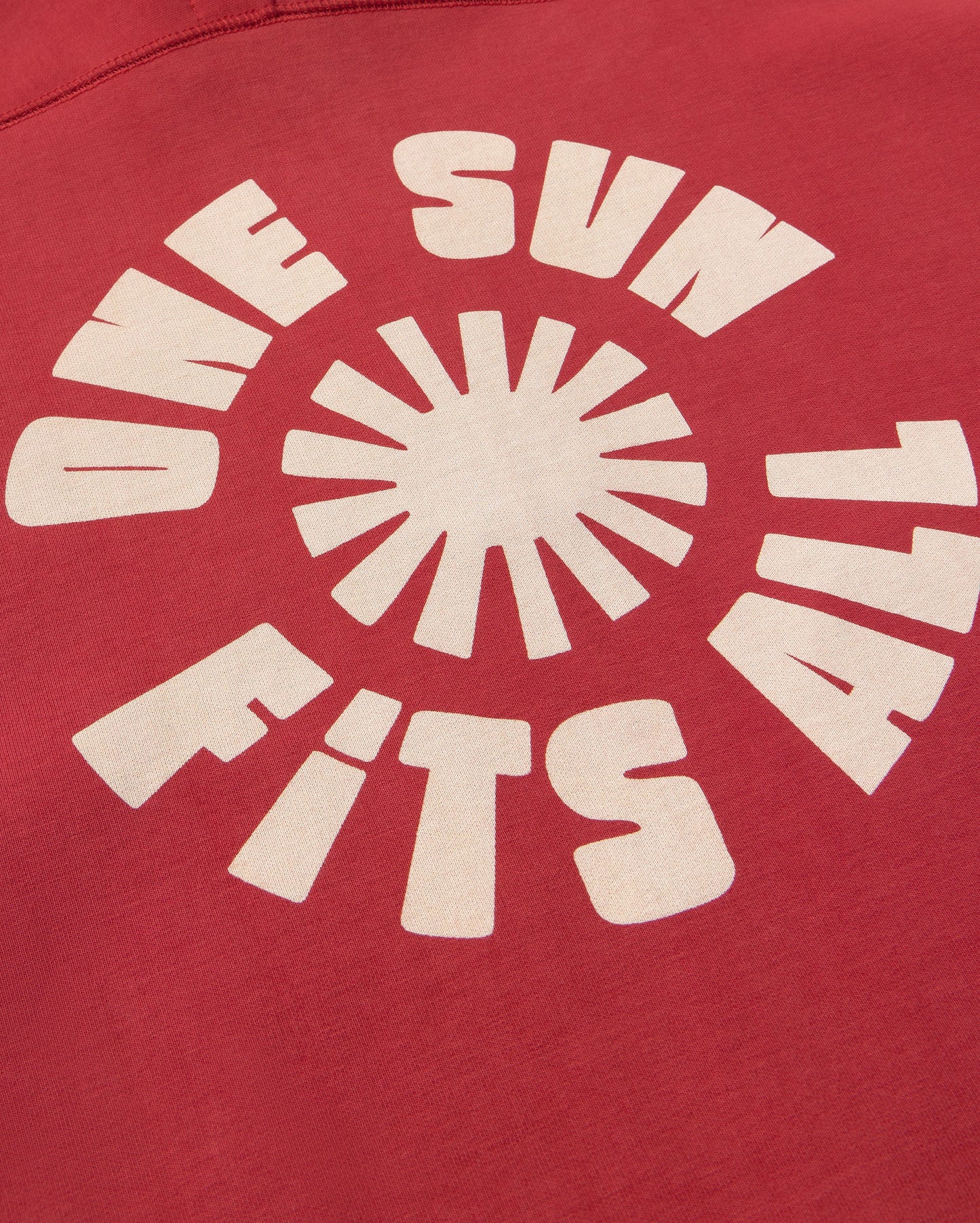 Sudadera roja one sun Pipo sostenible silueta - 2