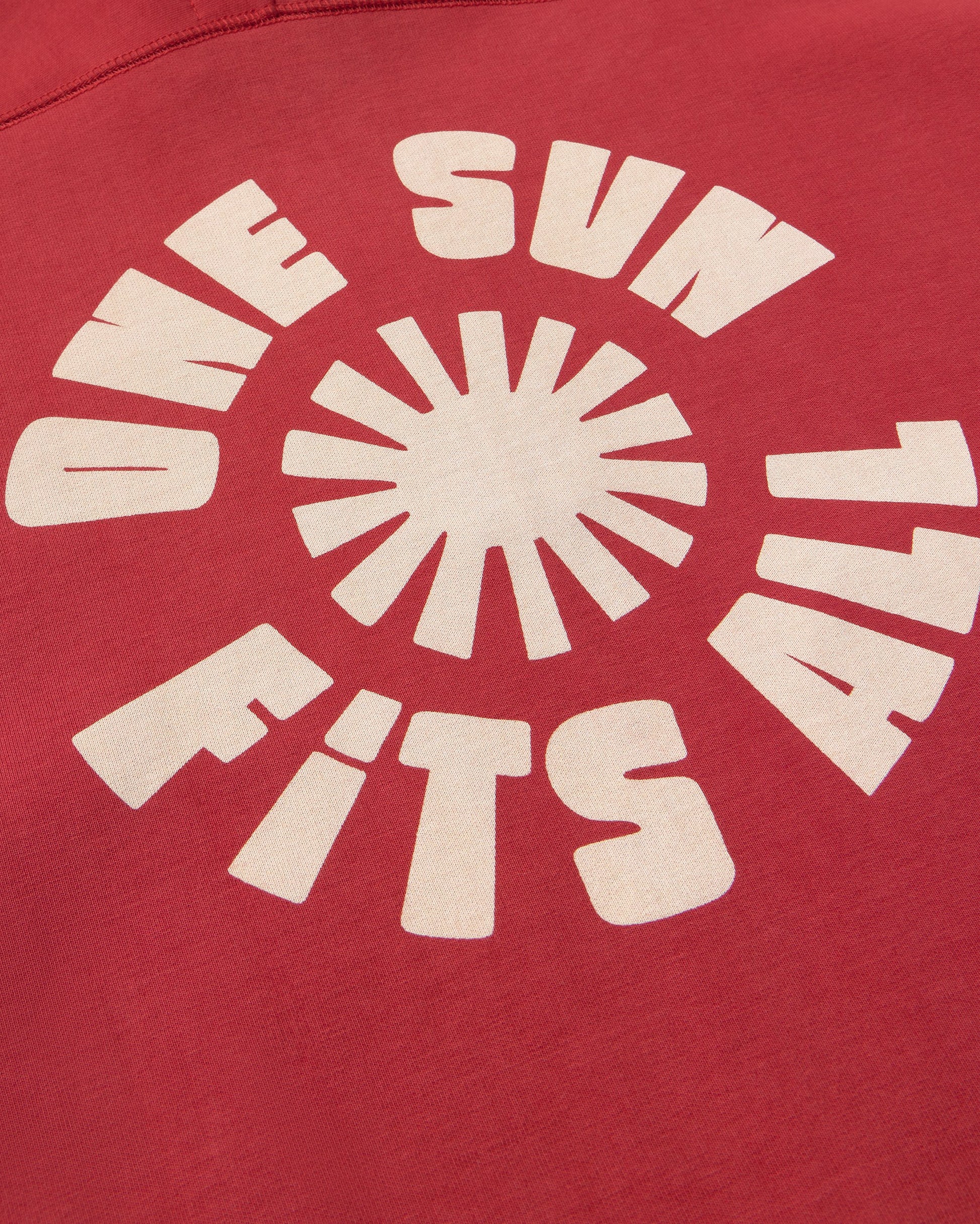 Sudadera roja one sun Pipo sostenible silueta - 2