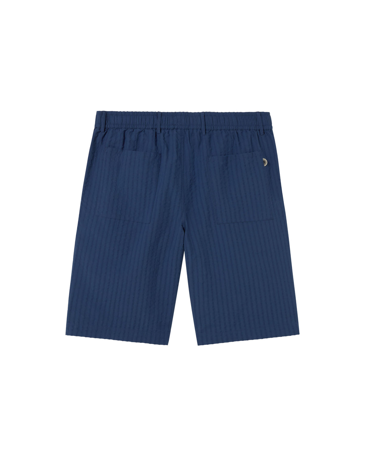 Bermuda azul seersucker Gasper sostenible - silueta 2