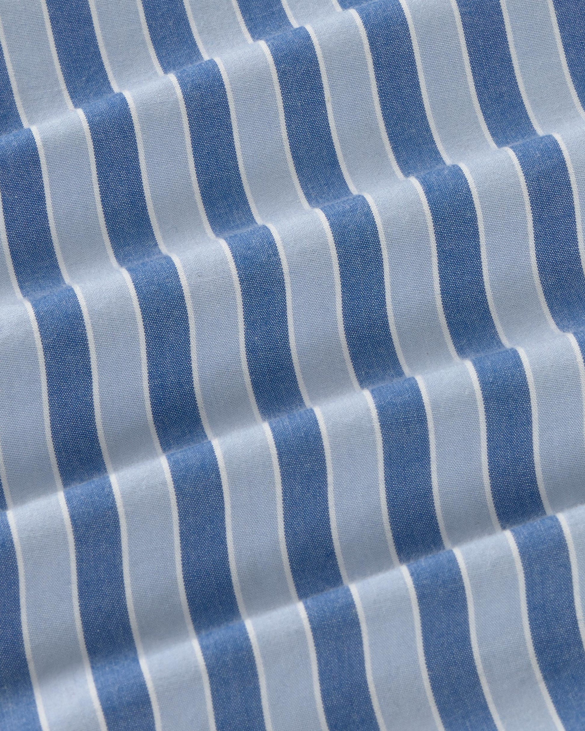 Bermuda rayas azul Haitam sostenible silueta - 2