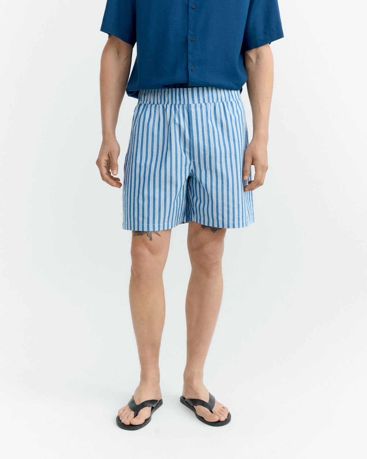 Bermuda rayas azul Haitam sostenible - 2