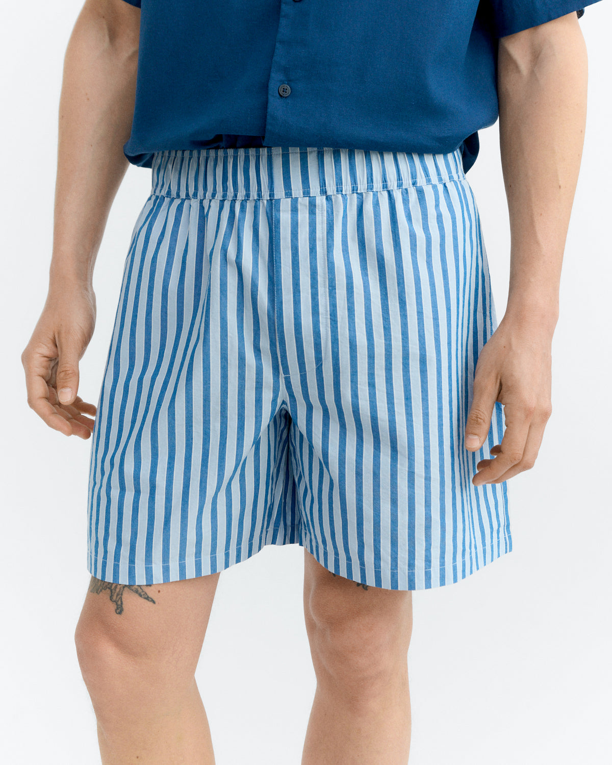 Bermuda rayas azul Haitam sostenible - 3