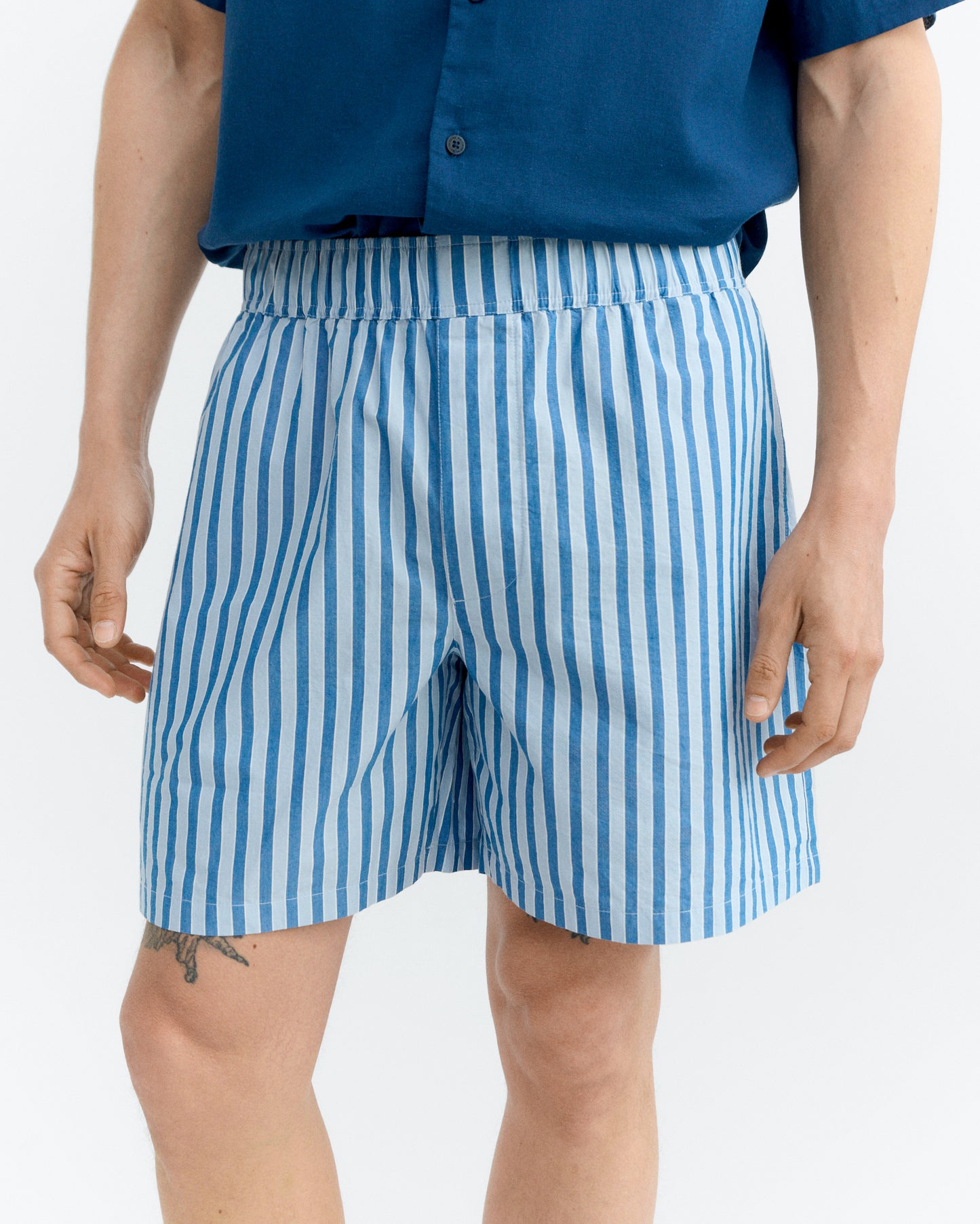 Bermuda rayas azul Haitam sostenible - 3
