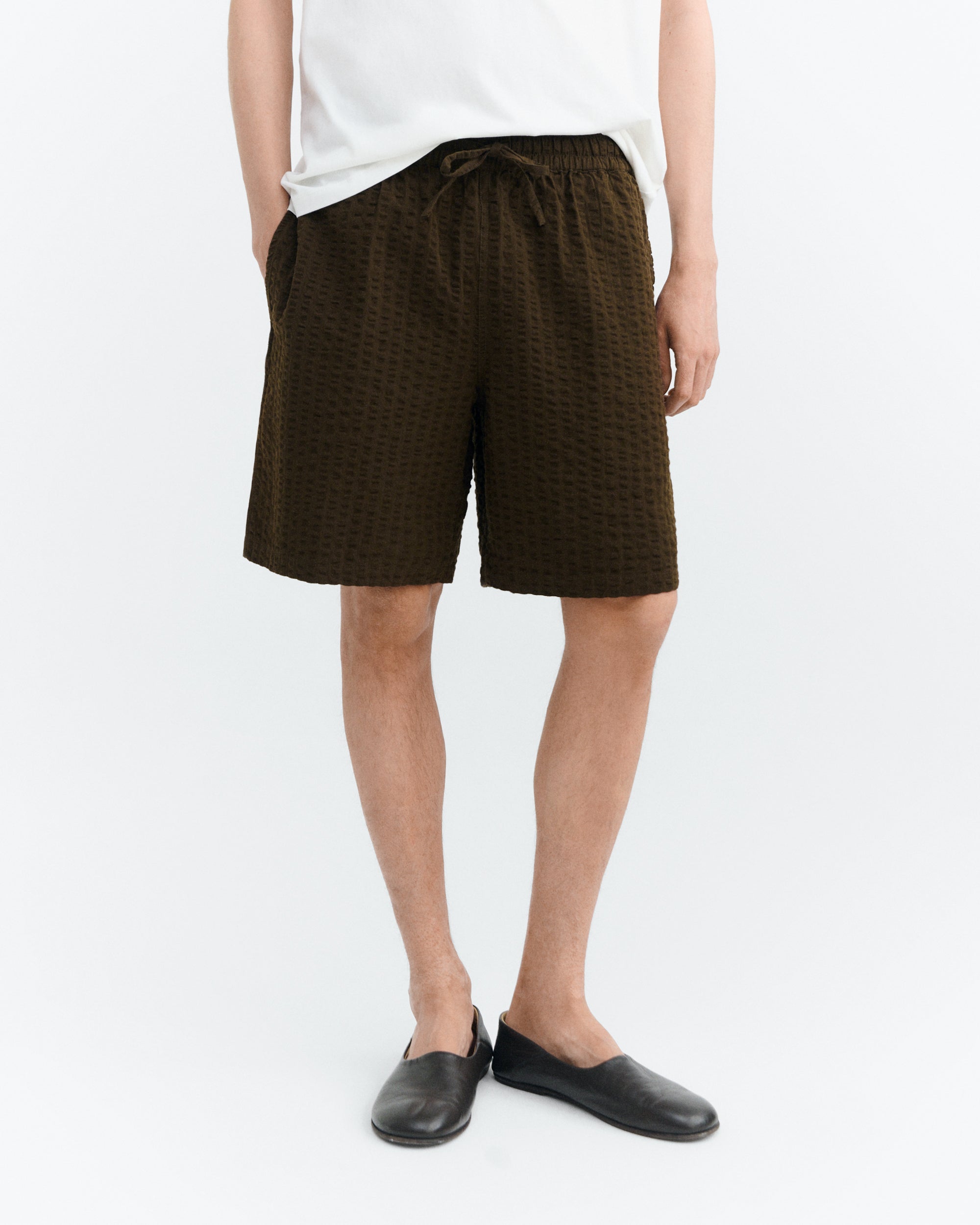Seersucker Men's Bermuda Brown Henry | Thinking Mu