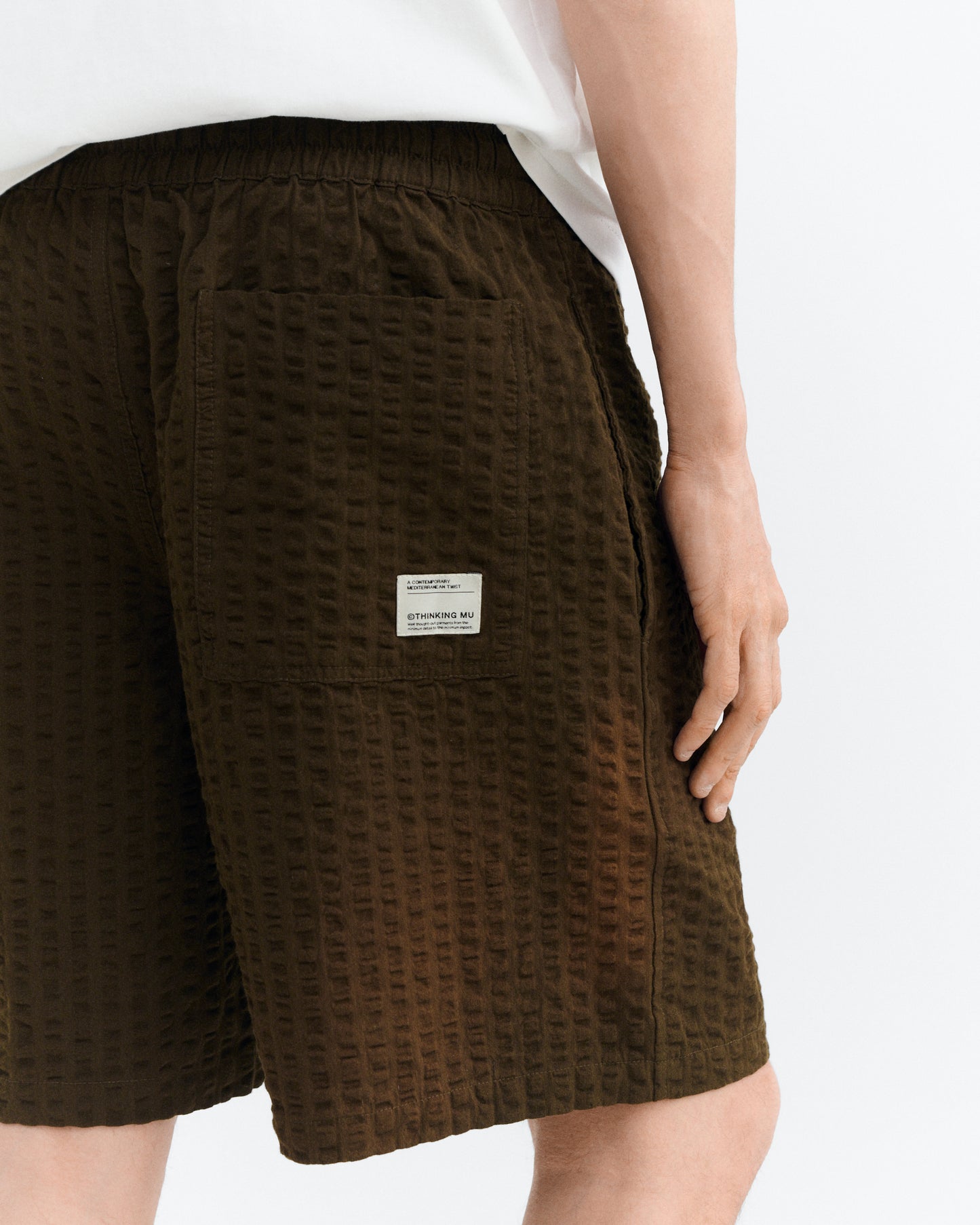 Bermuda seersucker marrón Henry sostenible - 3