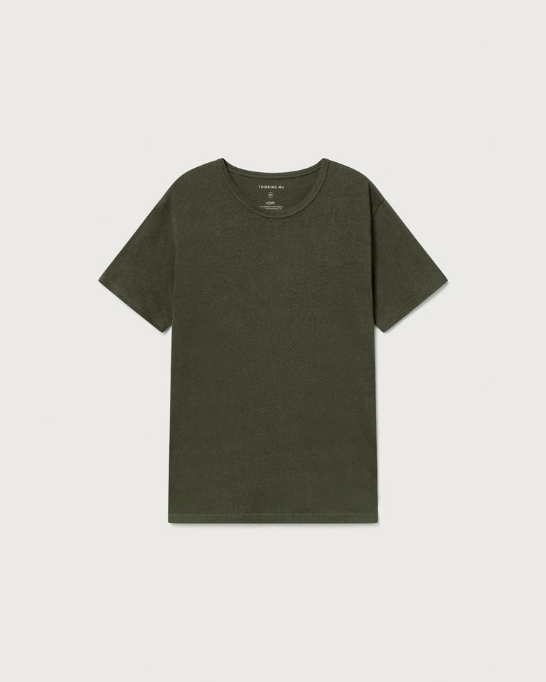 Camiseta verde oscuro Hemp-silueta