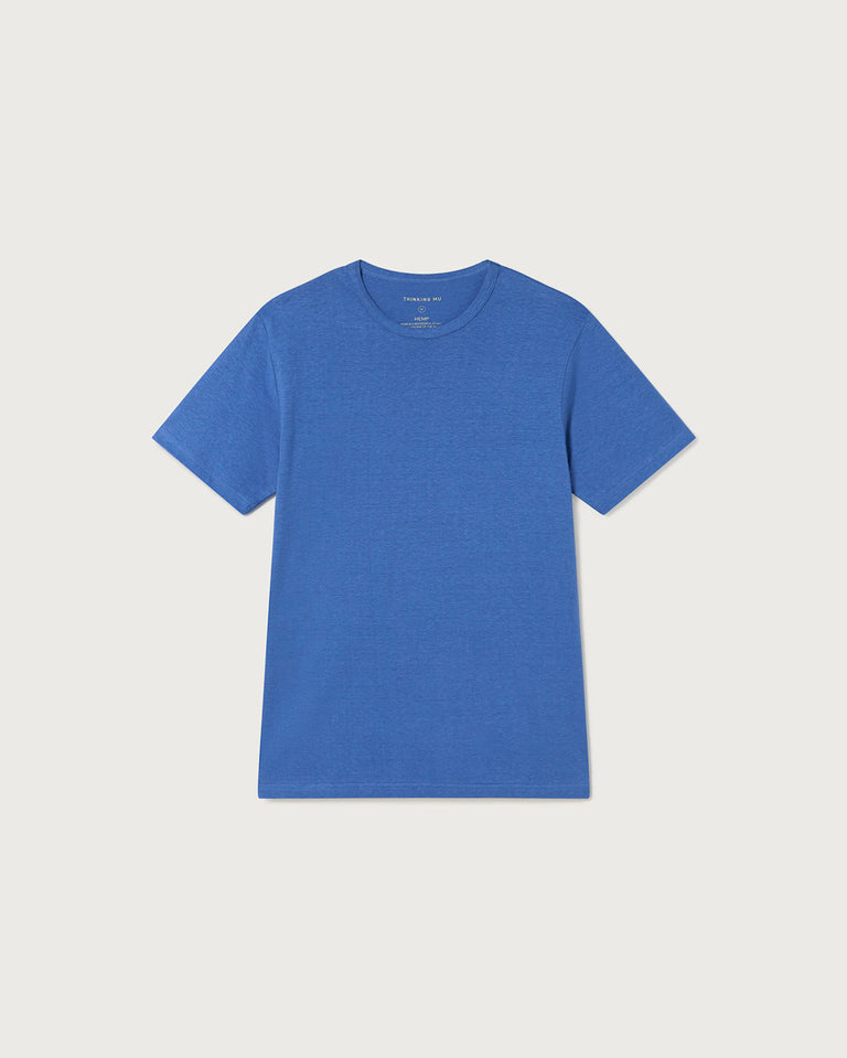 Camiseta ligera azul Hemp sostenible -silueta 1