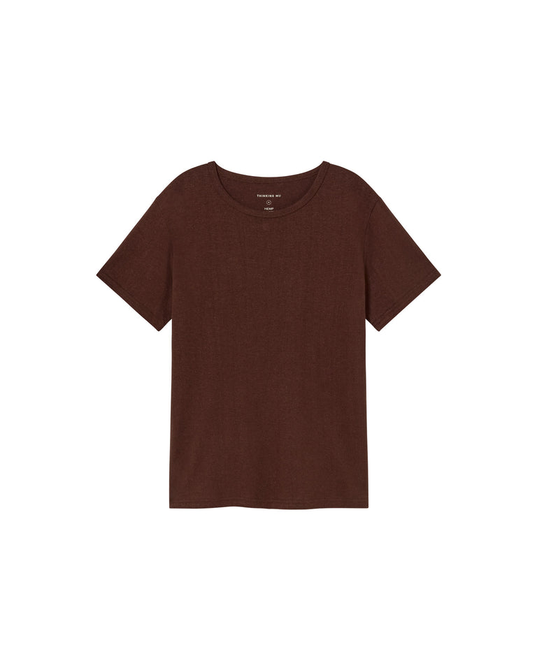 Camiseta gruesa marrón hemp sostenible-foto silueta5