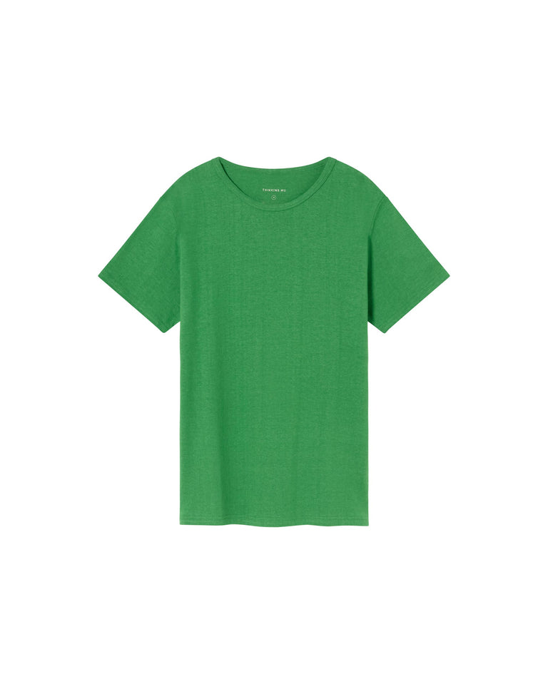 Camiseta gruesa verde hemp sostenible-foto silueta6