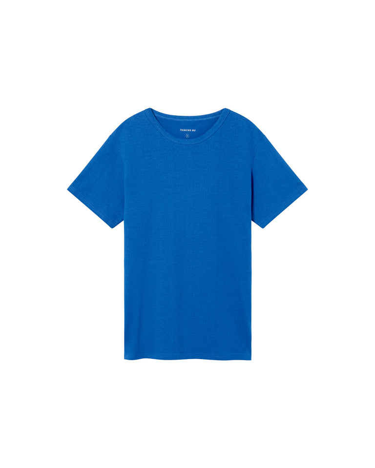 Camiseta gruesa azul hemp sostenible-foto silueta7