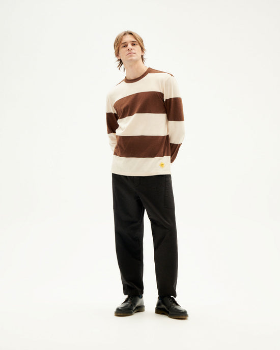 Camiseta marrón rayas Emilio sostenible-2