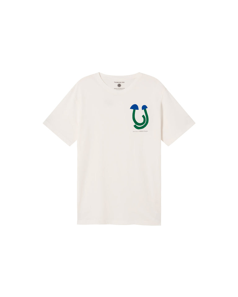 Camiseta blanca Funghi 2 sostenible-foto silueta5