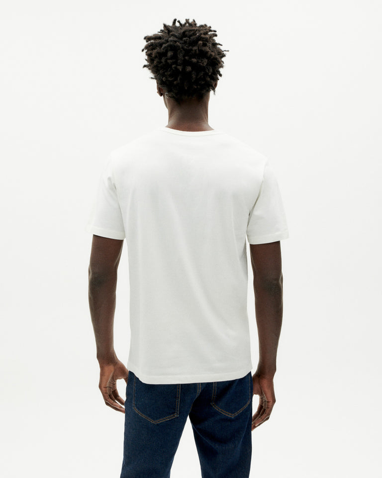 Camiseta blanca Hello playa sostenible -4