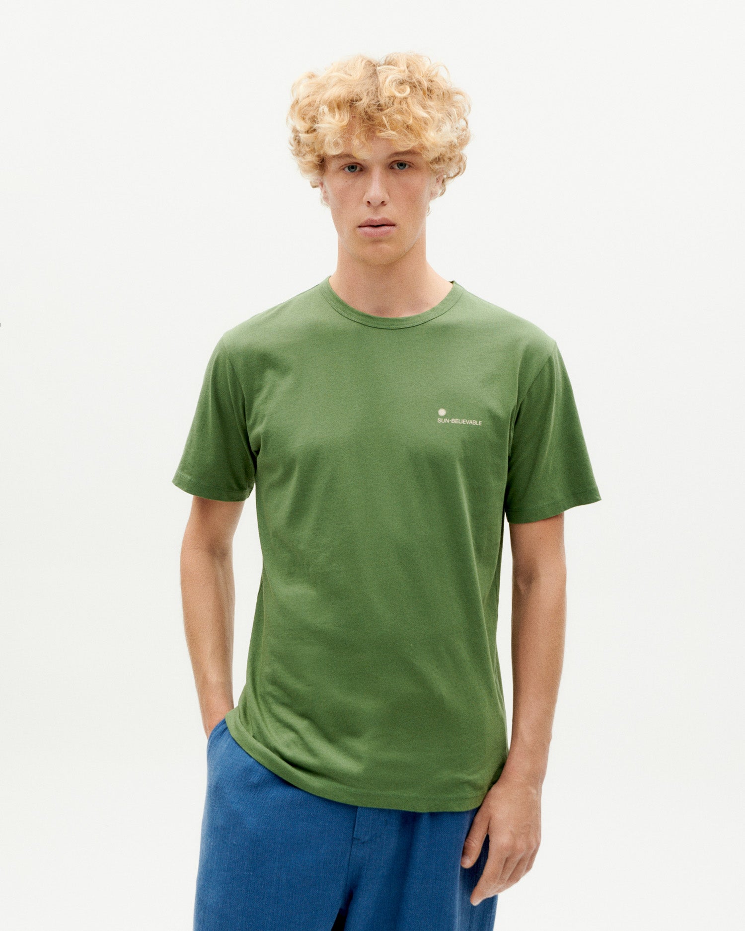 Sunbelievable green sustainable men s t shirt Thinking Mu Thinking MU