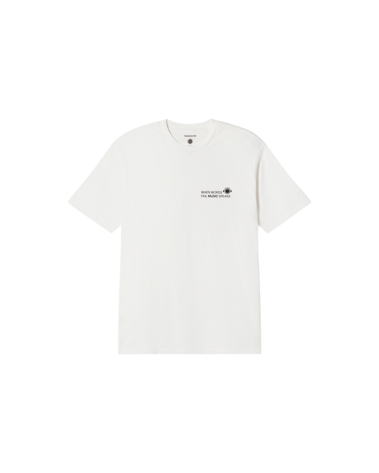 Camiseta blanca Music sostenible -siluetax