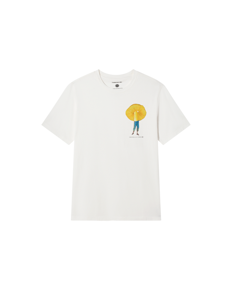 Camiseta blanca Funghi 2 sostenible -siluetax