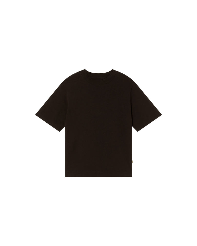 Camiseta gruesa negra hemp Roy sostenible-silueta-1