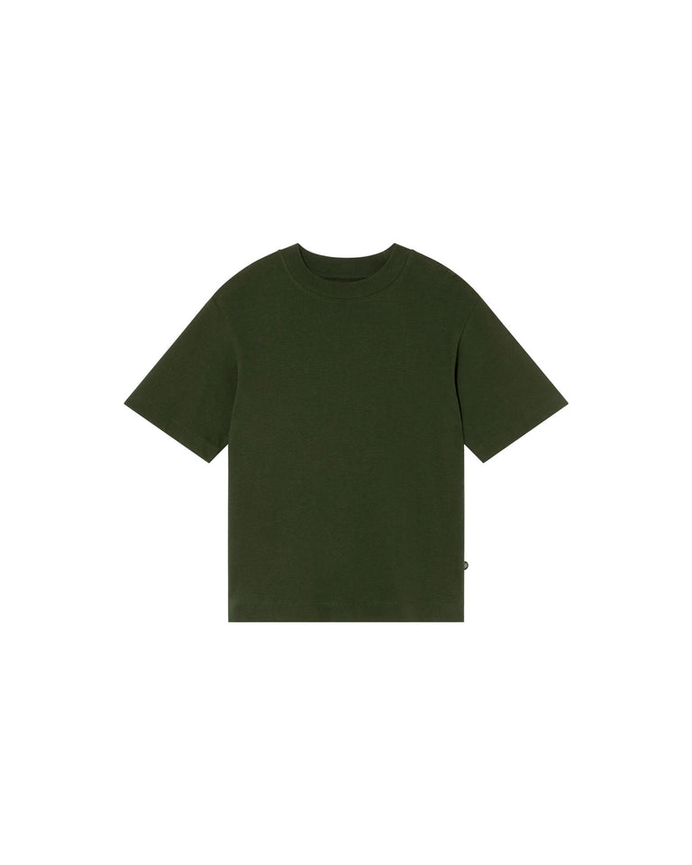 Camiseta gruesa verde hemp Roy sostenible-silueta-1