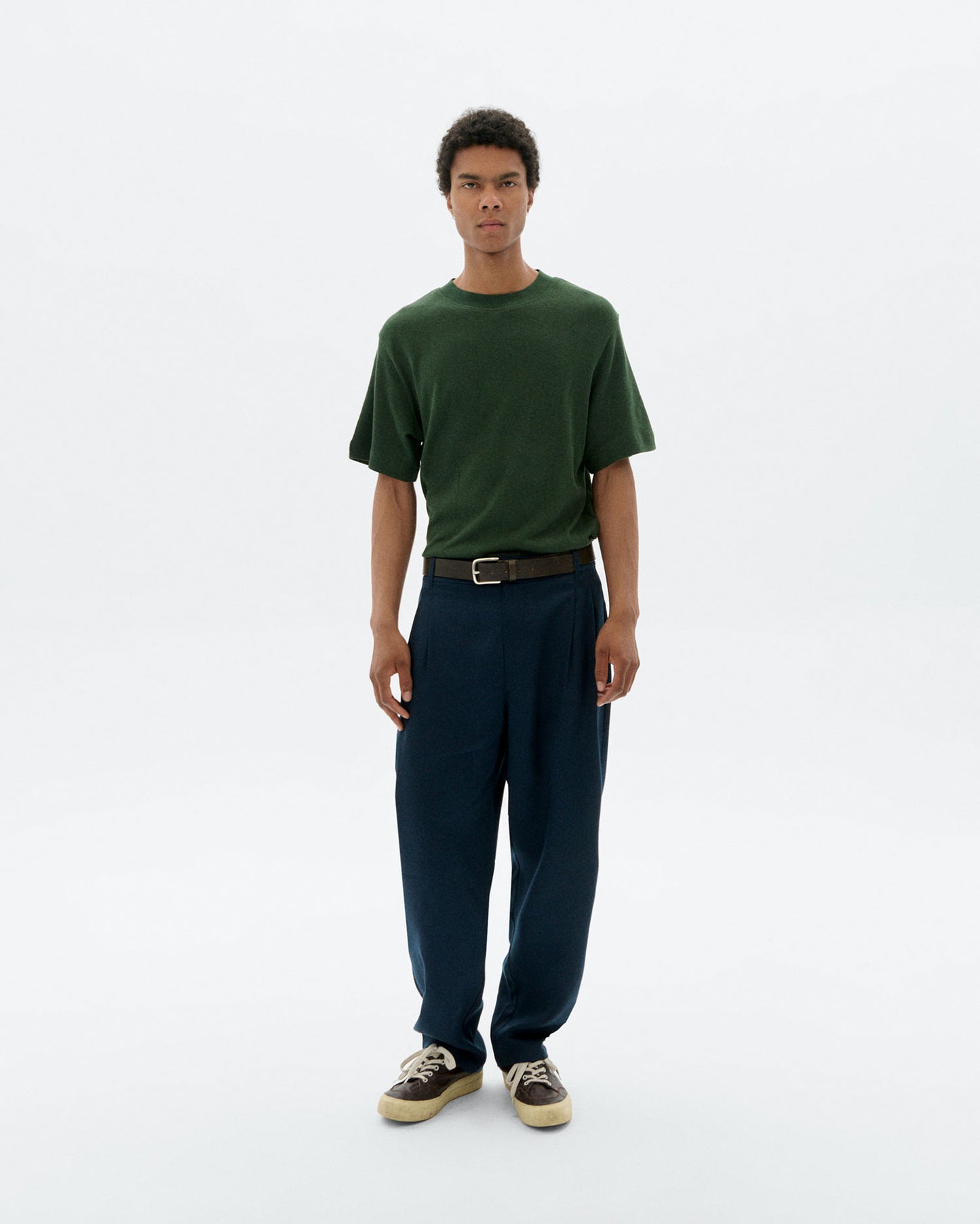 Camiseta loose verde hemp Roy sostenible - 1