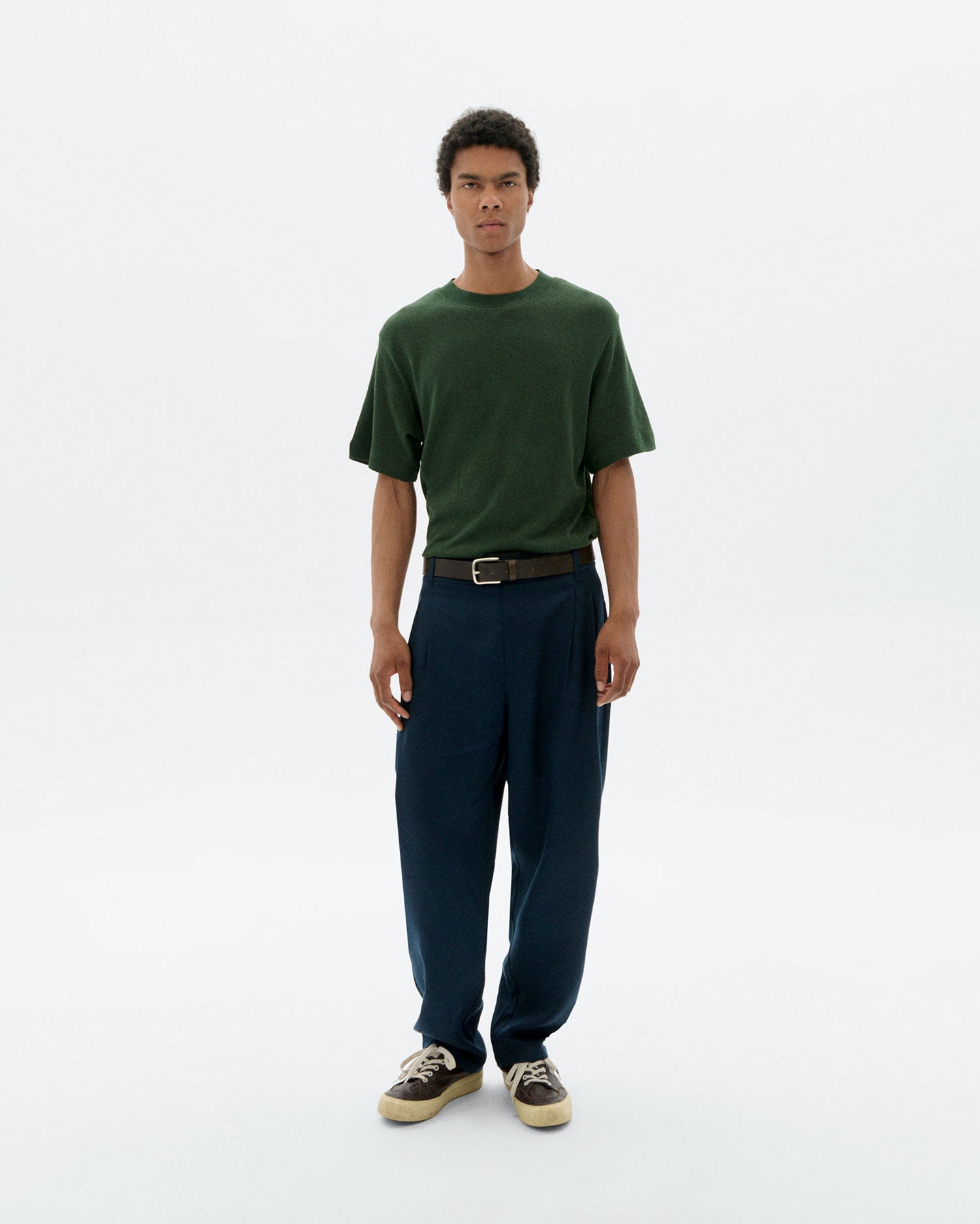 Camiseta loose verde hemp Roy sostenible - 1