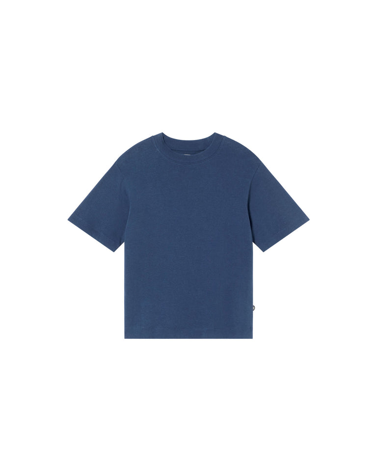 Camiseta gruesa azul hemp Roy sostenible-silueta-1