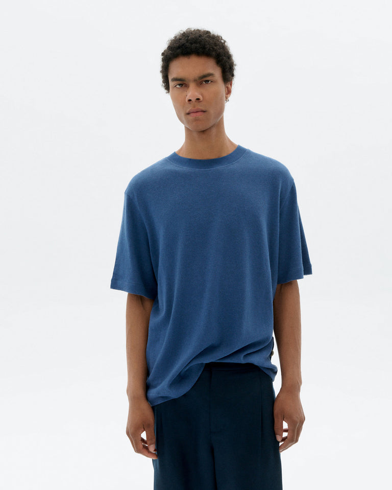 Hemp Clothing Vetement Chanvre Bio France T-shirt Bleu épais En