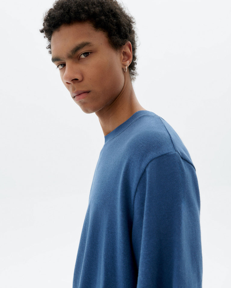 Camiseta loose azul hemp Roy sostenible - 3