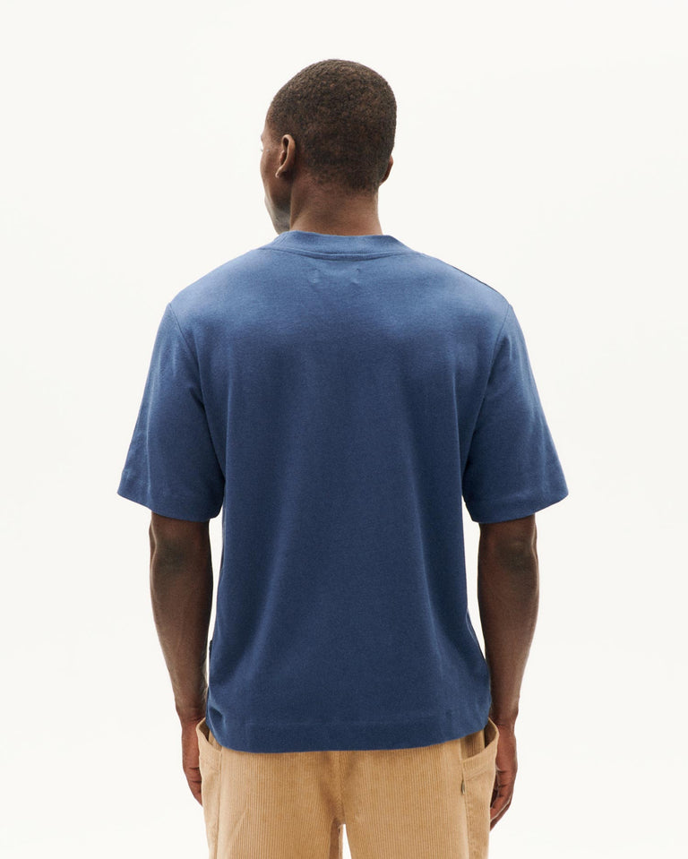 Camiseta gruesa azul hemp Roy sostenible-4