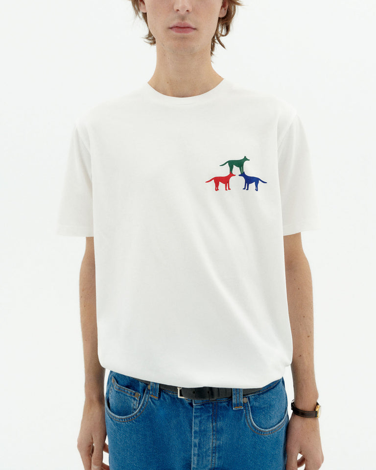 Camiseta blanca perritos Zach sostenible-3