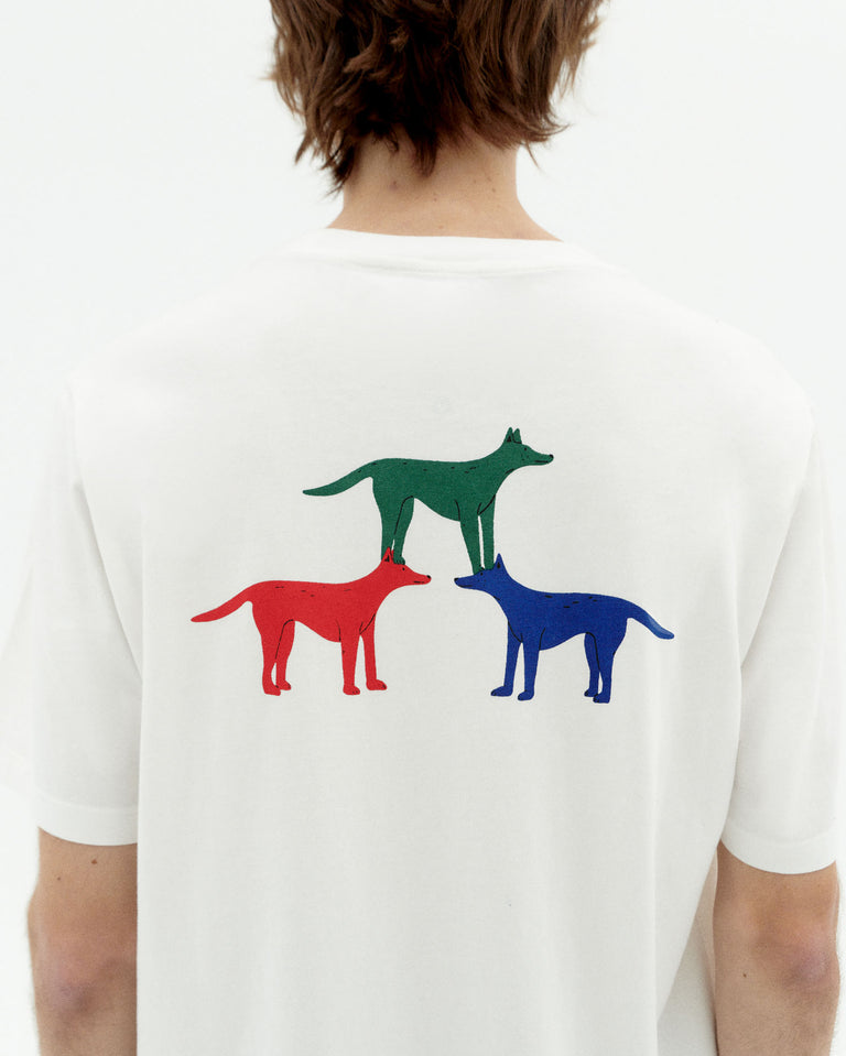 Camiseta blanca perritos Zach sostenible-4