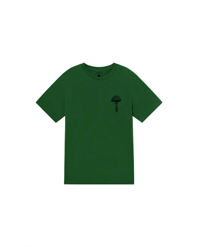 Camiseta verde funghi Zach sostenible-silueta 1