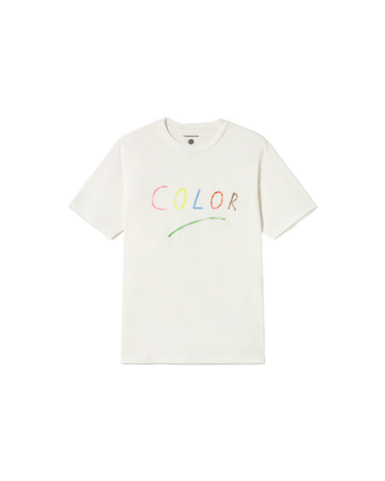 Camiseta blanca colors Zach sostenible-silueta-1