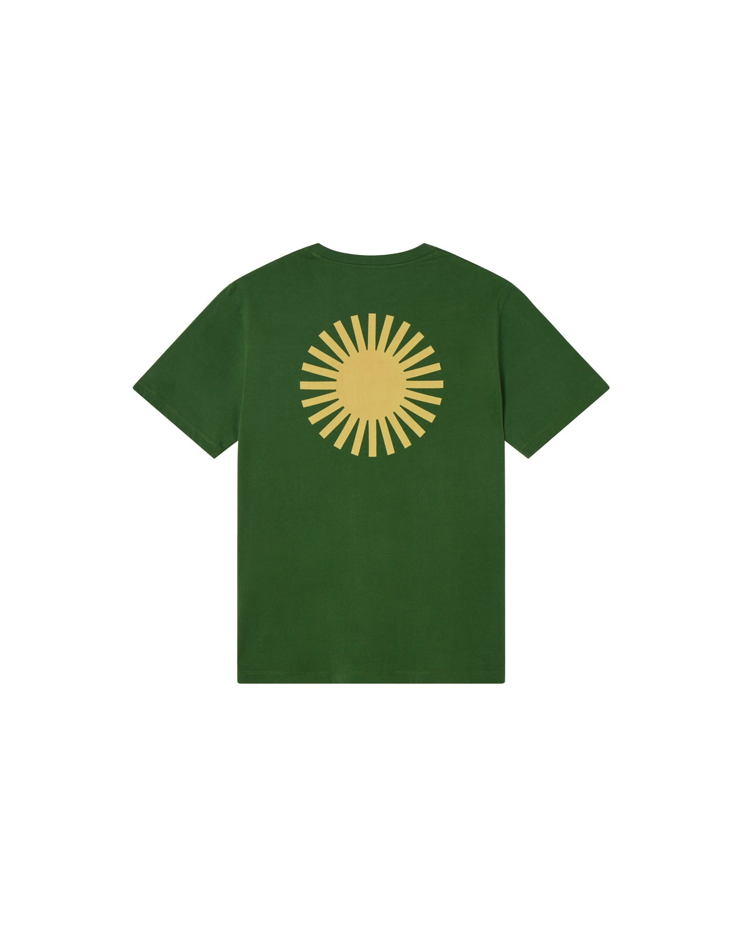 Camiseta verde sol espalda amarillo sostenible - silueta 2