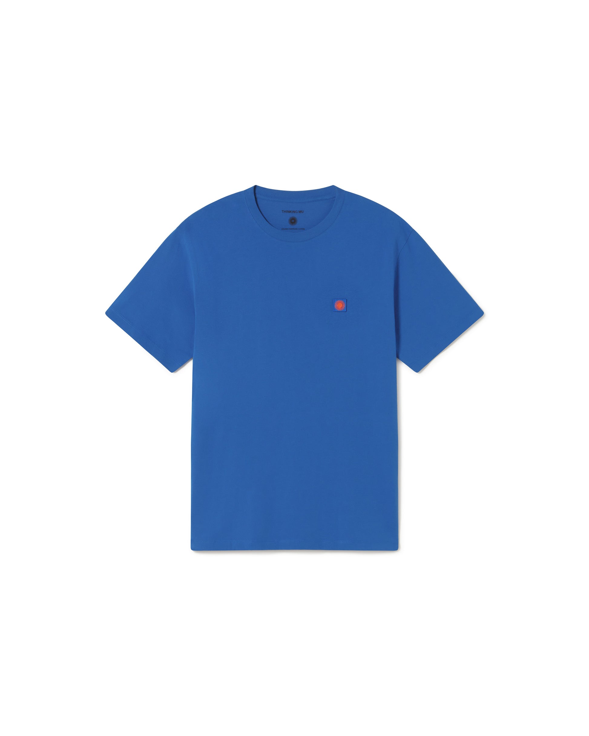 Camiseta azul sol espalda marrón sostenible - silueta 1