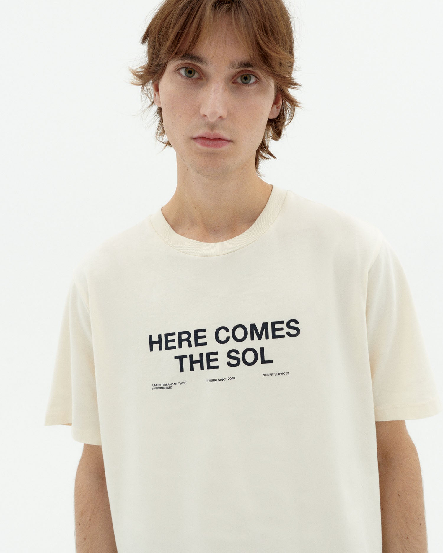 Sustainable T-Shirt White Sol Zach Man | Thinking Mu