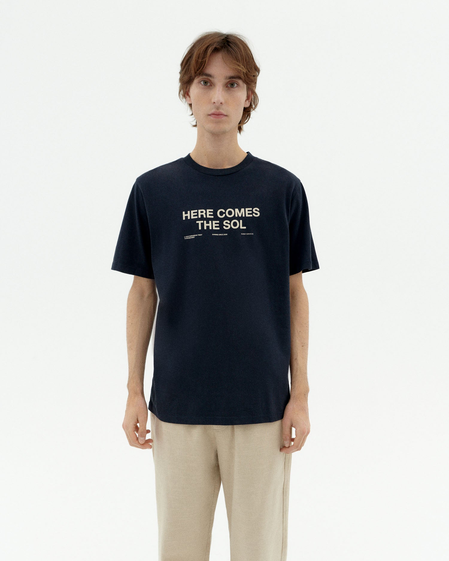Sustainable T-Shirt Navy Sol Zach Man | Thinking Mu