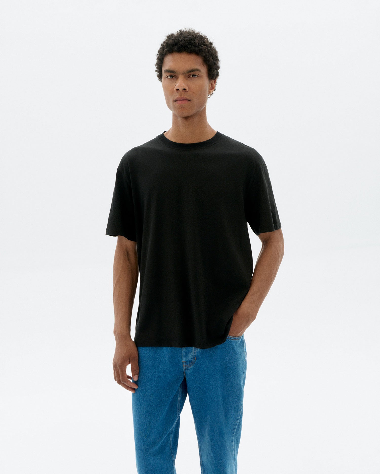 Minus★20ss thinking shirts 黒 T-Shirt Black Aaron | Man Sustainable Clothing | Thinking Mu