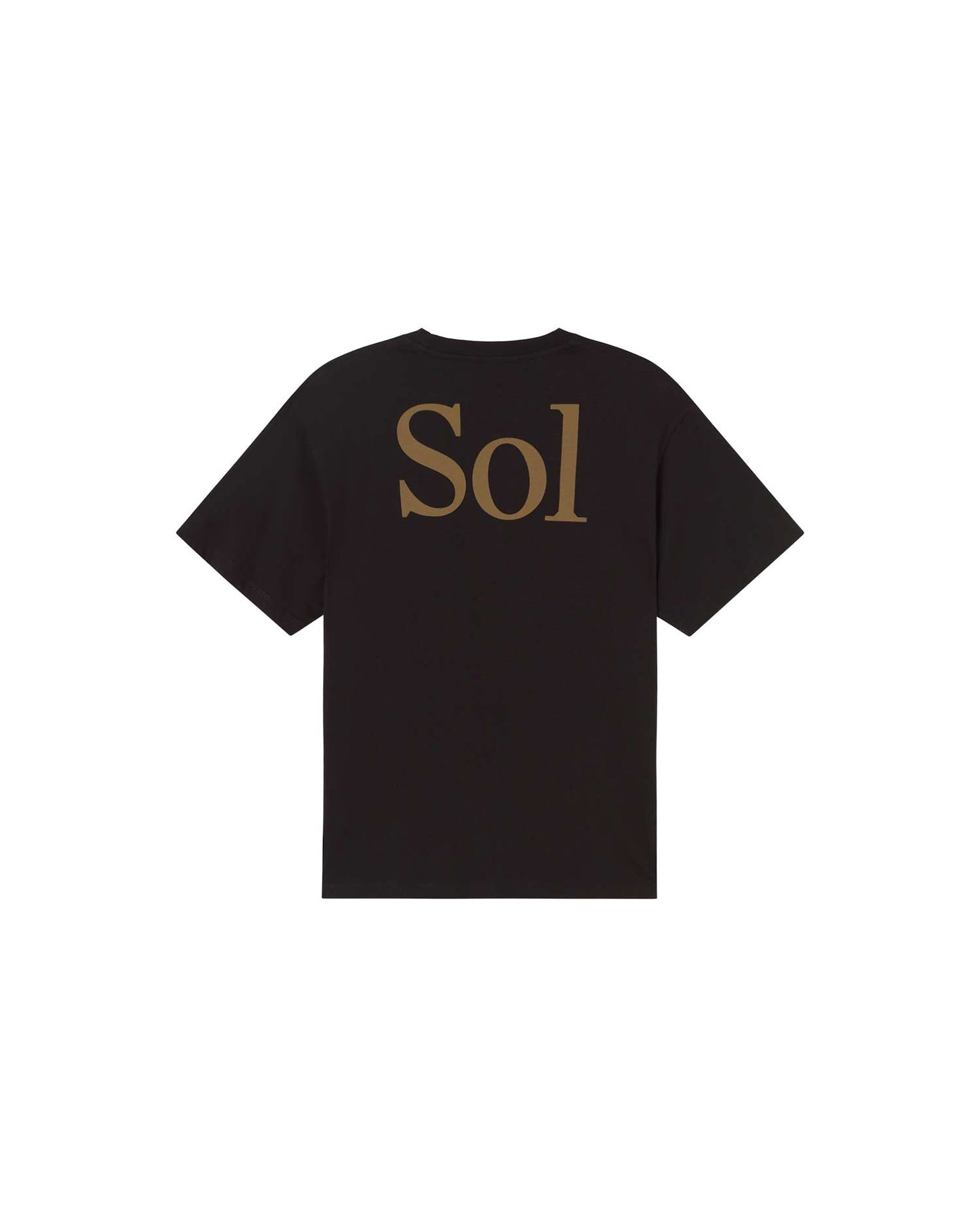 Camiseta negra sol type crudo Aaron sostenible - silueta 2