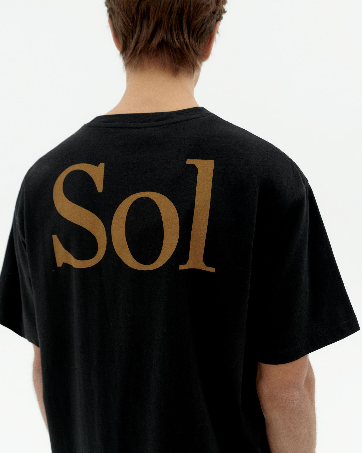 Sustainable T-Shirt Black Sol Aaron Man | Thinking Mu